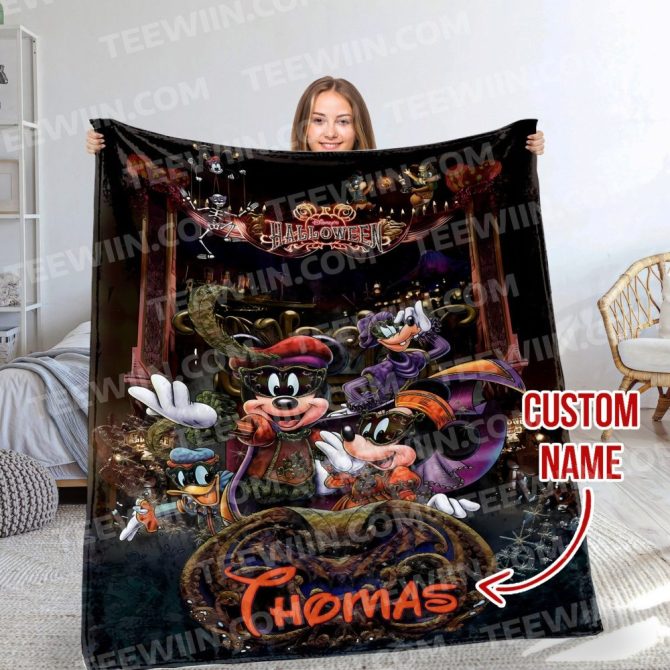 Custom Halloween Blanket - Personalized Cartoon Characters Throw For Kids & Adults