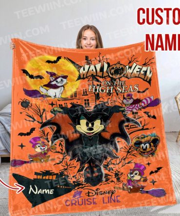 Custom Name Halloween Disney Cruise Line Blanket – Spooky & Cozy Gift!
