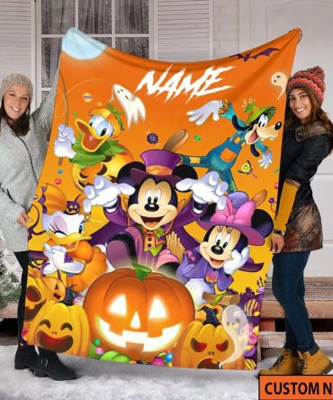 Custom Halloween Mickey Cartoon Blanket – Cozy, Personalized Gift For Fans!