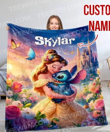 Personalized Princess & Alien Fleece Blanket - Custom Name Gift For Kids