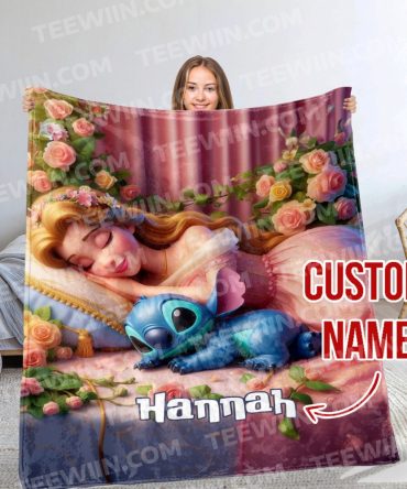 Cozy Personalized Princess & Alien Fleece Blanket - Custom Name Gift For Kids