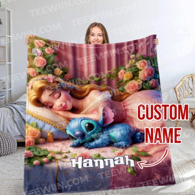 Cozy Personalized Princess & Alien Fleece Blanket - Custom Name Gift For Kids