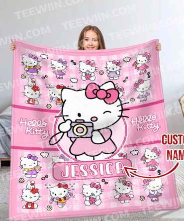 Custom Hello Kitty Blanket – Personalized Name & Cute Design – Perfect Gift!
