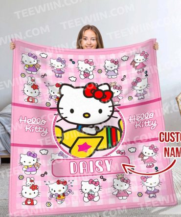 Custom Name Hello Kitty Blanket – Soft, Personalized Gift For Kids & Fans