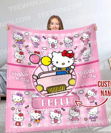 Personalized Hello Kitty Blanket – Add Your Name! Cute & Cozy Gift For Kids