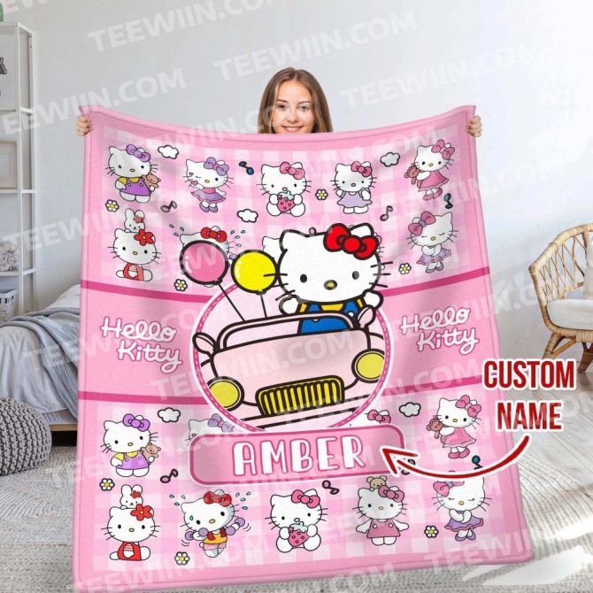 Personalized Hello Kitty Blanket – Add Your Name! Cute & Cozy Gift For Kids
