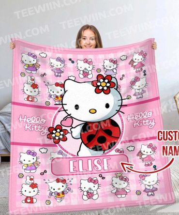 Custom Hello Kitty Blanket With Name – Personalized Cozy Gift For Kids & Fans