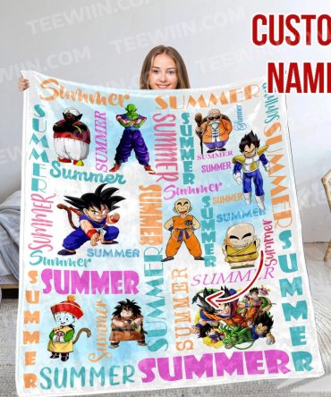 Custom Anime Summer Blanket – Personalized Soft Cozy Throw With Iconic Characters
