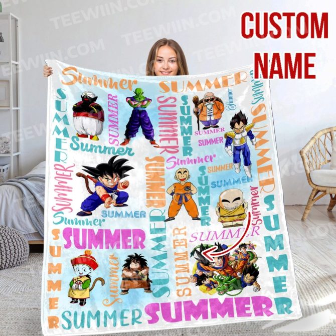 Custom Anime Summer Blanket – Personalized Soft Cozy Throw With Iconic Characters