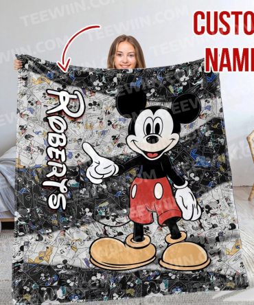 Custom Name Mickey Mouse Blanket – Cozy Personalized Gift For Kids & Fans!
