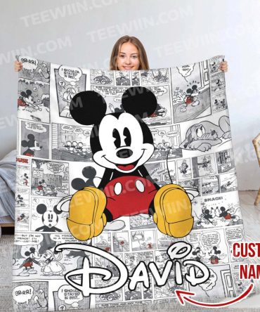 Custom Name Mickey Mouse Blanket - Cozy Personalized Cartoon Throw For Kids & Adults