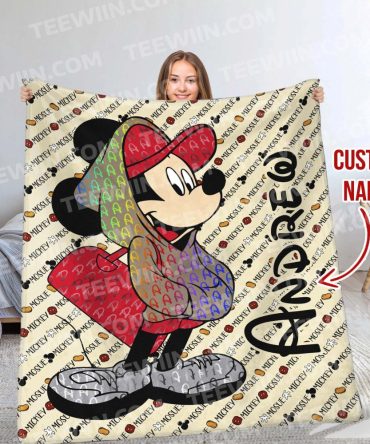 Personalized Mickey Mouse Blanket - Custom Name Gift For Kids & Fans