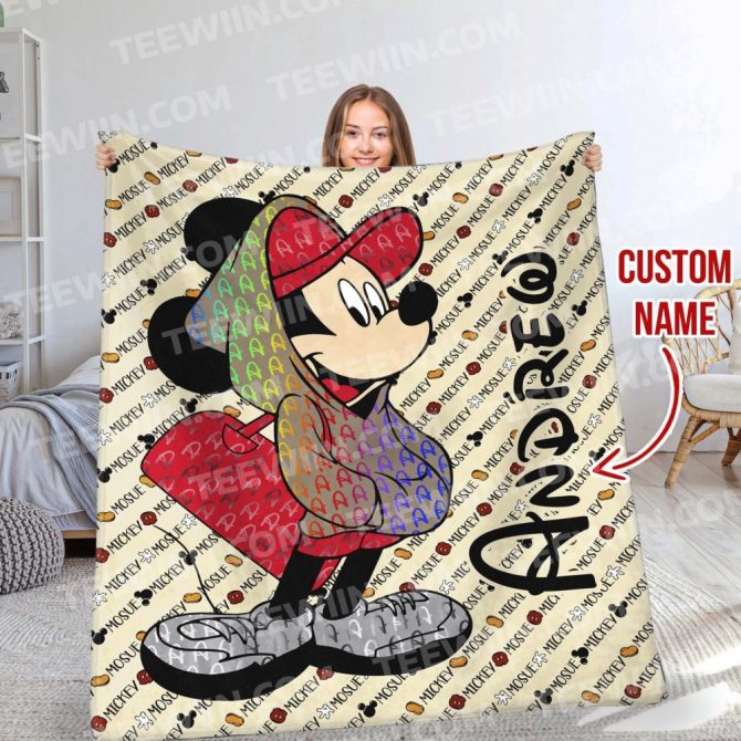 Personalized Mickey Mouse Blanket - Custom Name Gift For Kids & Fans