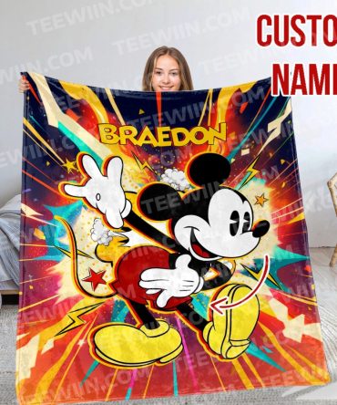 Customizable Cartoon Character Blanket – Add Your Name For A Unique Gift!