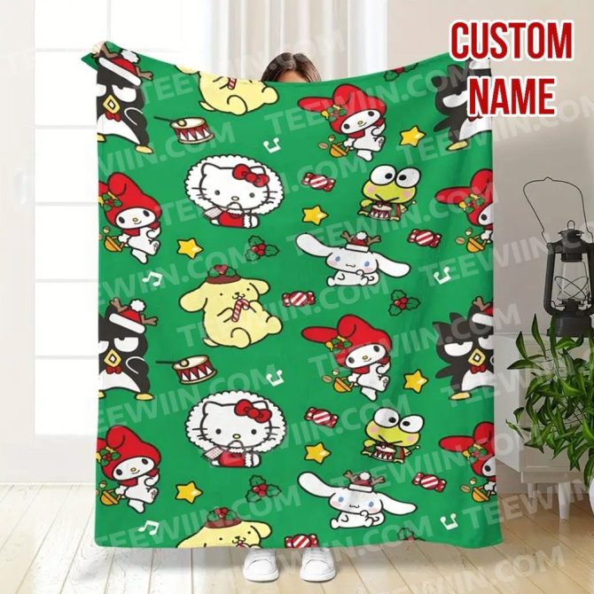Cozy Custom Name Blanket With Cute Cartoon Characters - Personalized Gift!