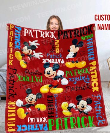Custom Name Mickey Mouse Blanket – Personalized Cozy Gift For Kids & Disney Fans