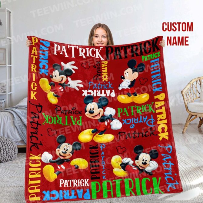 Custom Name Mickey Mouse Blanket – Personalized Cozy Gift For Kids & Disney Fans