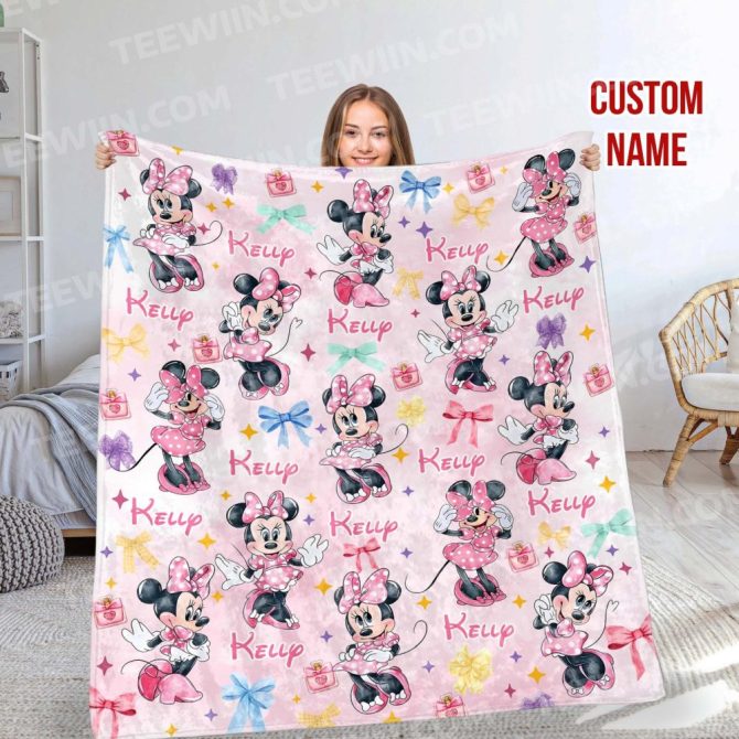 Personalized Minnie Mouse Blanket – Custom Name, Soft & Cozy Kids' Gift