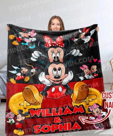 Personalized Mickey Mouse Blanket, Custom Name Mickey Mouse Blanket, Disneyland Gift Blanket, Mickey Gifts