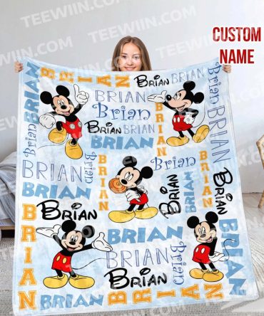 Custom Name Mickey Mouse Blanket – Personalized Cozy Gift For Kids & Fans