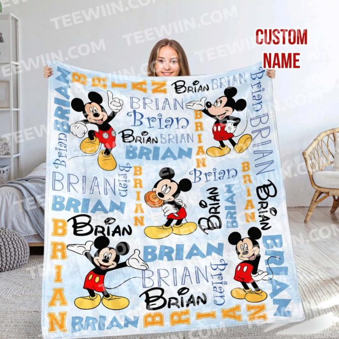 Custom Name Mickey Mouse Blanket – Personalized Cozy Gift For Kids & Fans
