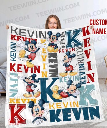 Custom Name Mickey Mouse Blanket – Personalized Gift For Kids & Disney Fans