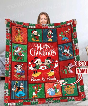 Personalized Disney Christmas Blanket - Custom Name, Cozy Holiday Gift!