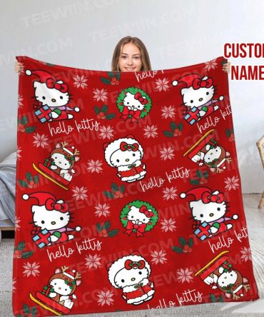 Custom Hello Kitty Christmas Blanket - Cozy Holiday Gift For All Ages