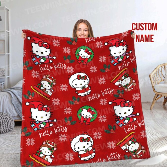 Custom Hello Kitty Christmas Blanket - Cozy Holiday Gift For All Ages