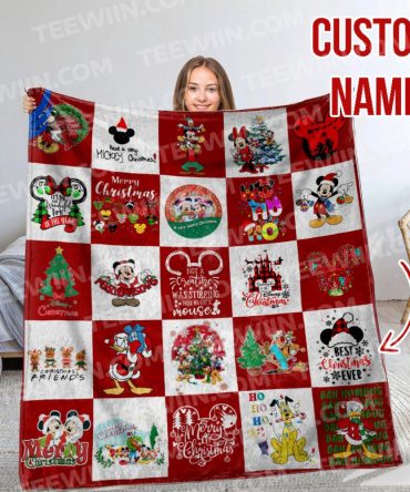 Custom Disney Christmas Blanket - Personalized Gift For Kids & Adults, Cozy Holiday Decor