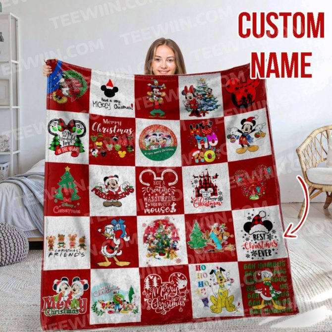 Custom Disney Christmas Blanket - Personalized Gift For Kids & Adults, Cozy Holiday Decor