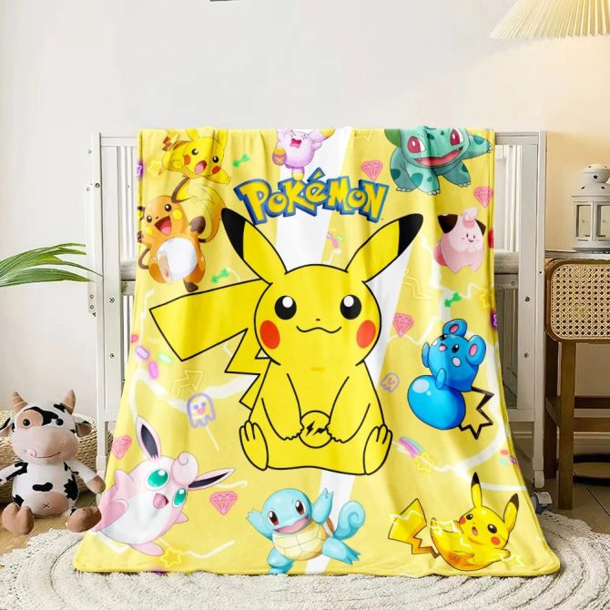 Cozy Pokémon Pikachu Fleece Blanket - Vibrant Design For Kids & Fans - Soft, Warm & Fun!