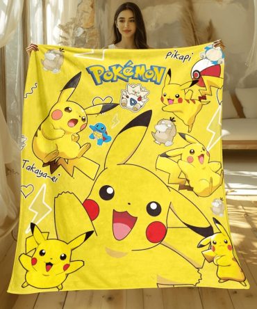 Cozy Pikachu Fleece Blanket - Vibrant Pokémon Design For Kids & Fans - Soft & Warm Throw