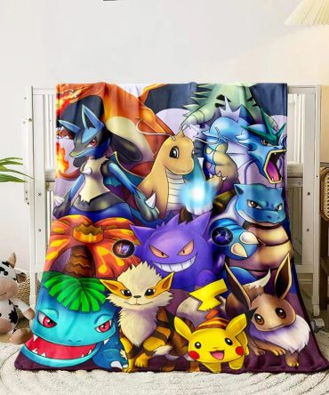Cozy Pokémon Characters Blanket - Soft Fleece Throw For Kids & Fans - Vibrant Design