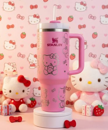 Hello Kitty Pink Stanley Tumbler – Cute Insulated Travel Mug With Straw & Handle