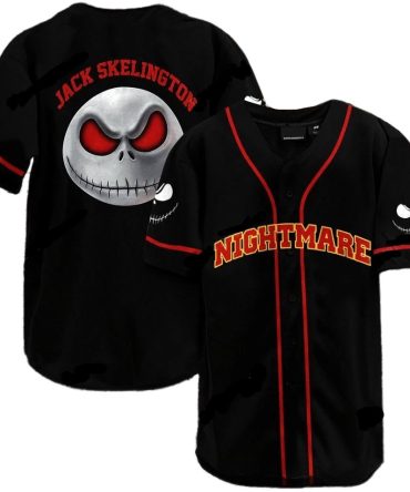 Jack Skellington Nightmare Baseball Jersey - Halloween Themed Sports Shirt