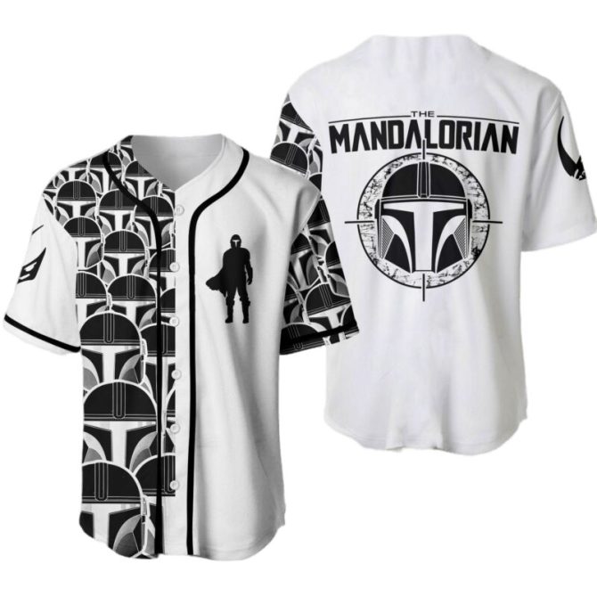 Star Wars Themed Baseball Jersey - Mandalorian Design, Stylish & Comfortable Fan Apparel