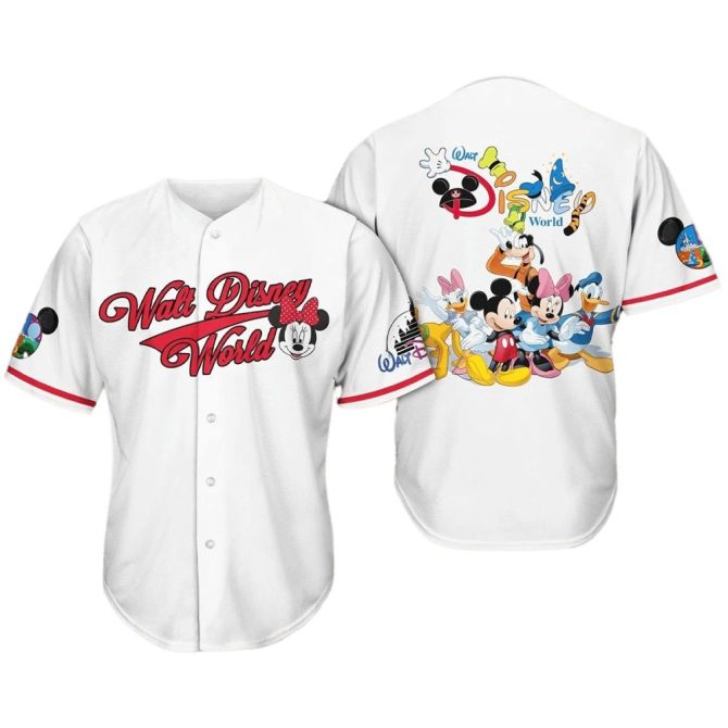 Disney World Baseball Jersey – Mickey & Friends Graphic Tee For Adults