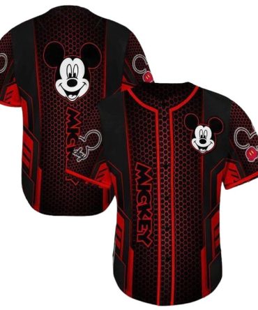 Stylish Mickey Mouse Red & Black Graphic T-Shirt - Unisex Casual Wear