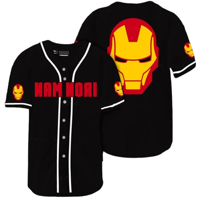 Iron Man Baseball Jersey - Iconic Superhero Design, Comfortable Fit, Perfect Gift For Fans