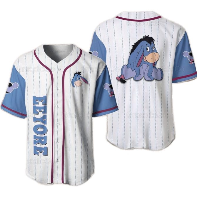 Limited Edition Eeyore Baseball Jersey - Soft Cotton, Perfect Gift For Fans!