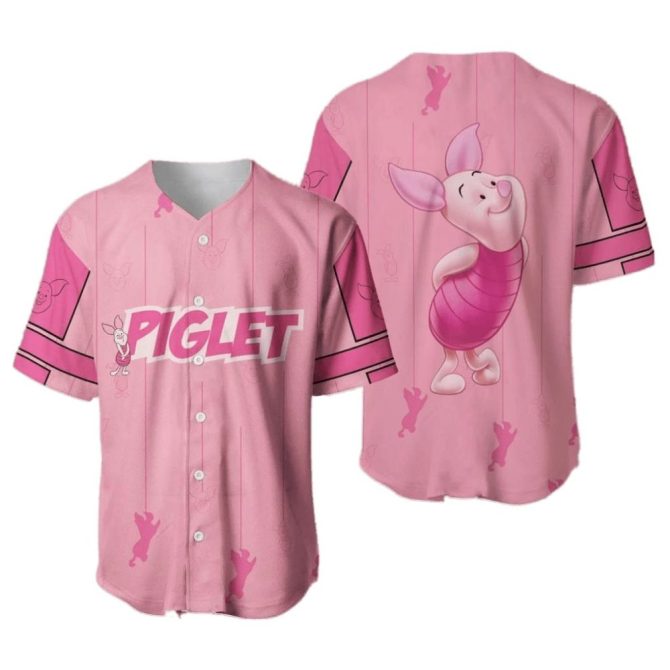 Adorable Pink Piglet Baseball Jersey - Unisex Disney-Inspired Fashion Top