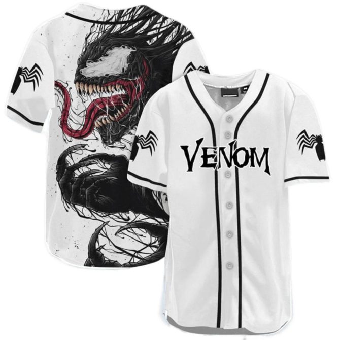 Venom Baseball Jersey – Bold Graphic Design For Marvel Fans – Unisex Sportswear Tee