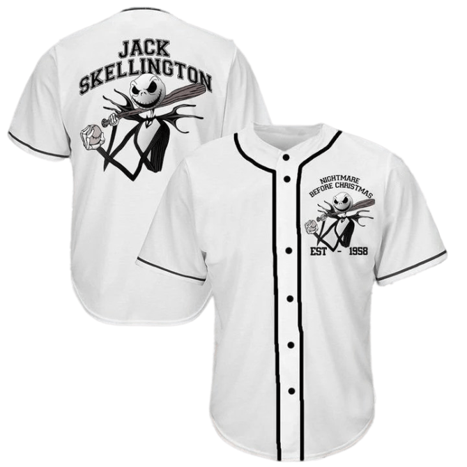 Jack Skellington Baseball Jersey - Nightmare Before Christmas Fan Apparel