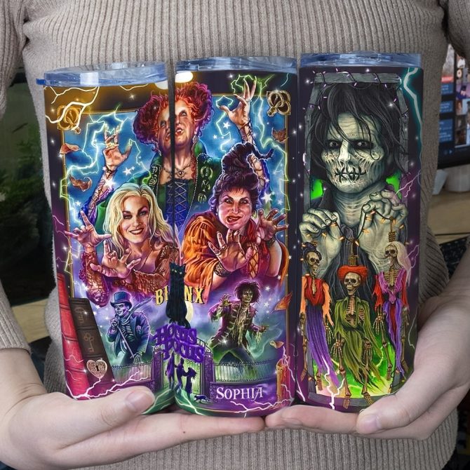 Spooky Season Horror Movie Witch Tumbler - 20Oz Stainless Steel Insulated Cup For Halloween Enthusiasts - Image 2