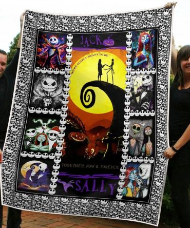 Cozy Nightmare Before Christmas Blanket – Jack & Sally Design, Perfect Gift For Fans