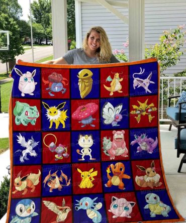 Cozy Pokémon Character Quilt Blanket - Perfect Gift For Fans & Collectors