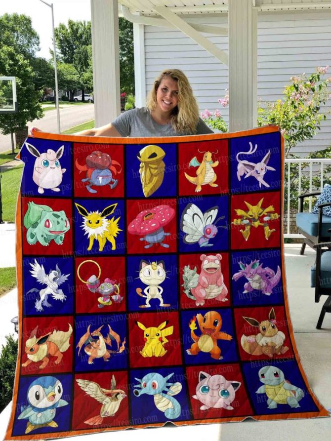 Cozy Pokémon Character Quilt Blanket - Perfect Gift For Fans & Collectors