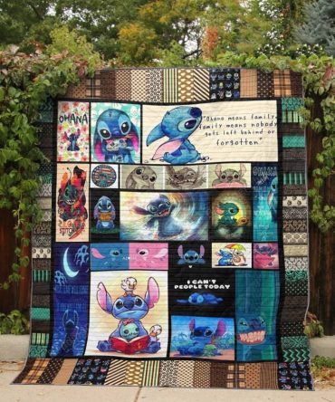 Cozy Stitch Quilt Blanket - Ohana Means Family Design - Perfect Gift For Disney Fans