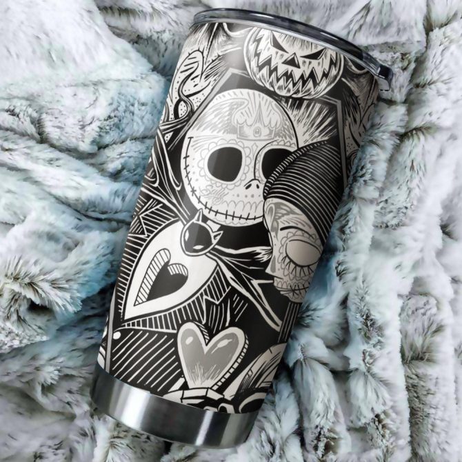 Spooky Halloween Skull Tumbler - Insulated Stainless Steel Travel Mug, 20Oz - Perfect Gift For Horror Fans
